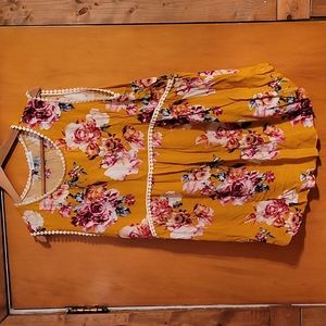 2X gold floral tank tunic